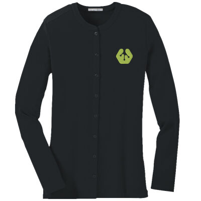 Embroidered front crest icon - Ladies Concept Stretch Button Front Cardigan (low stock alert) Thumbnail