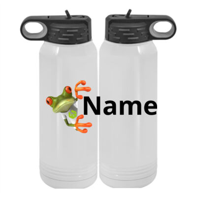 BMS Personalized - Custom 30 oz. White Stainless Steel Vacuum Insulated Water Bottle Thumbnail