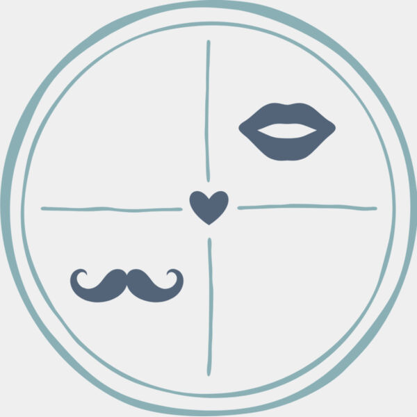Wedding Lips Moustache Heart Emblem 1 Thumbnail